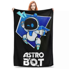 (200x150cm) Cute Astrobot Emotions Throw Blanket for Couch Astros Playroom Soft Cozy Plush Blanket 50x60 Inches Multi-size Bedspread