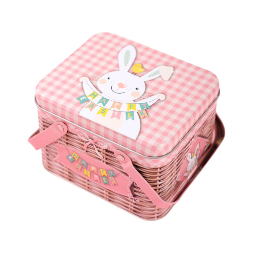 Elegant Easter Themed Tin Box For Home Decoration Practical-A