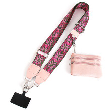 Adjustable Crossbody Phone Strap with Zippered Wallet Pouch and Clip, Hands‑ Holder for Travel