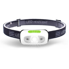 Super Bright Rechargeable Headlamp with Ultra Bright LED, IR Sensor, Waterproof 60 Adjustable for Camping Running Outdoor (White)