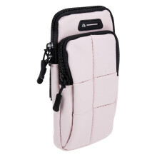 Running Armband Phone Holder with Double Zipper Protection, Adjustable Fit for Exercise, Jogging and Gym, Pink