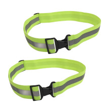 Reflective Running Gear 2 Pcs Green Adjustable Waist Belt 360 Visibility for Night Running