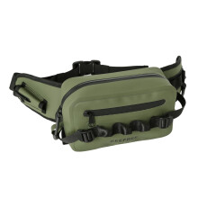 2.2L IPX8 Waterproof Waist Bag with Airtight Zipper, TPU Fishing Fanny Pack for Hiking Camping Kayaking Green Black
