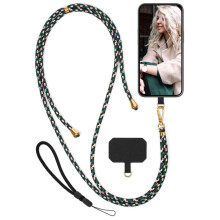Phone Lanyard Necklace for Motorola Edge 50 Neo, Hands‑ Adjustable Strap with Carabiner, Camo Green