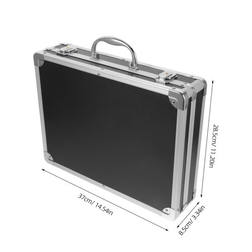 Aluminum Tool Box with Shockproof Protective Design, Large Storage Capacity, Professional Black Finish 1