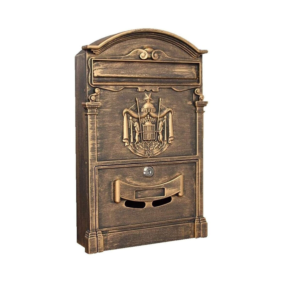 Cast Aluminum Wall Mount Mailbox With Lockable Security Door And Retro Bronze Finish For Front Door 9330225402800