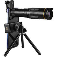 Phone Telescope Lens 32X Magnification All Metal Dual Focus with Universal Mobile Adapter for Travel