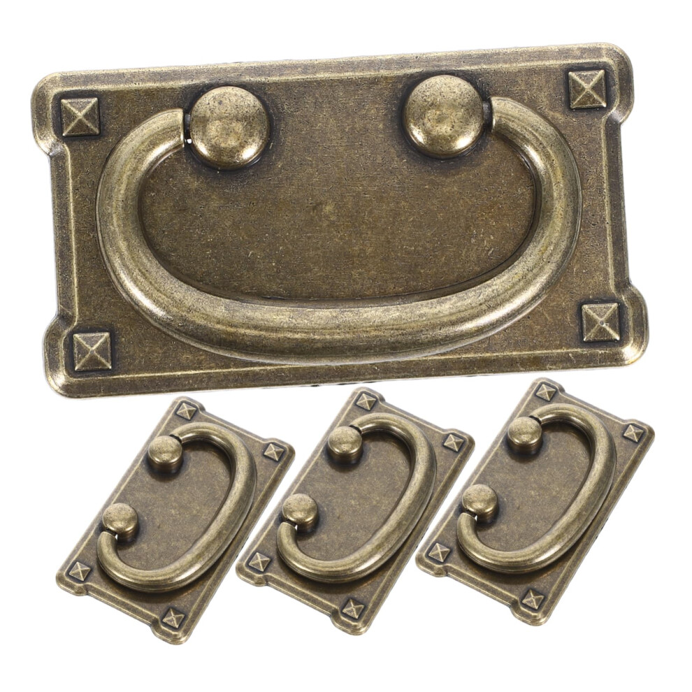 4Pcs Chinese Cabinet Handles Antique Bronze Vintage Drawer Pulls Durable Zinc Alloy Floral Design 9771547925545
