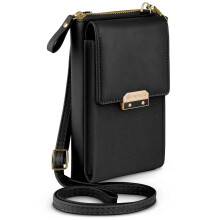 Bliss Crossbody Phone Bag for Realme X50 Pro, Women's Wallet Purse with Magnetic Closure and MultiCard Storage, Black