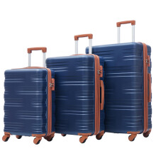 3 Piece Hardside Expandable Luggage Set with 360 Spinner Wheels and TSA Lock 20 24 28 Inch Navy Blue