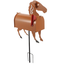 Horse Mailbox Farmhouse Style Iron HorseShaped Design Durable Rustic Outdoor Mail Organizer