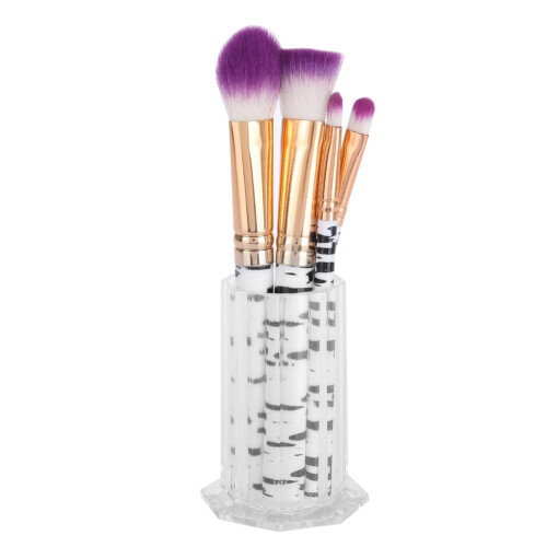 Nail Brush Storage Case Transparent Manicure Tool Organizer with Compartments