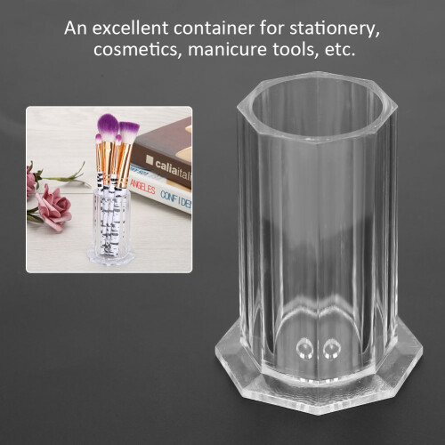 Nail Brush Storage Case Transparent Manicure Tool Organizer with Compartments 2