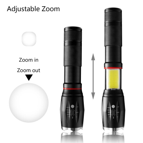 Ultra Bright 800 Lumens LED Work Flashlight with 5 Modes, Compact Tactical Handheld Light (Black) 2