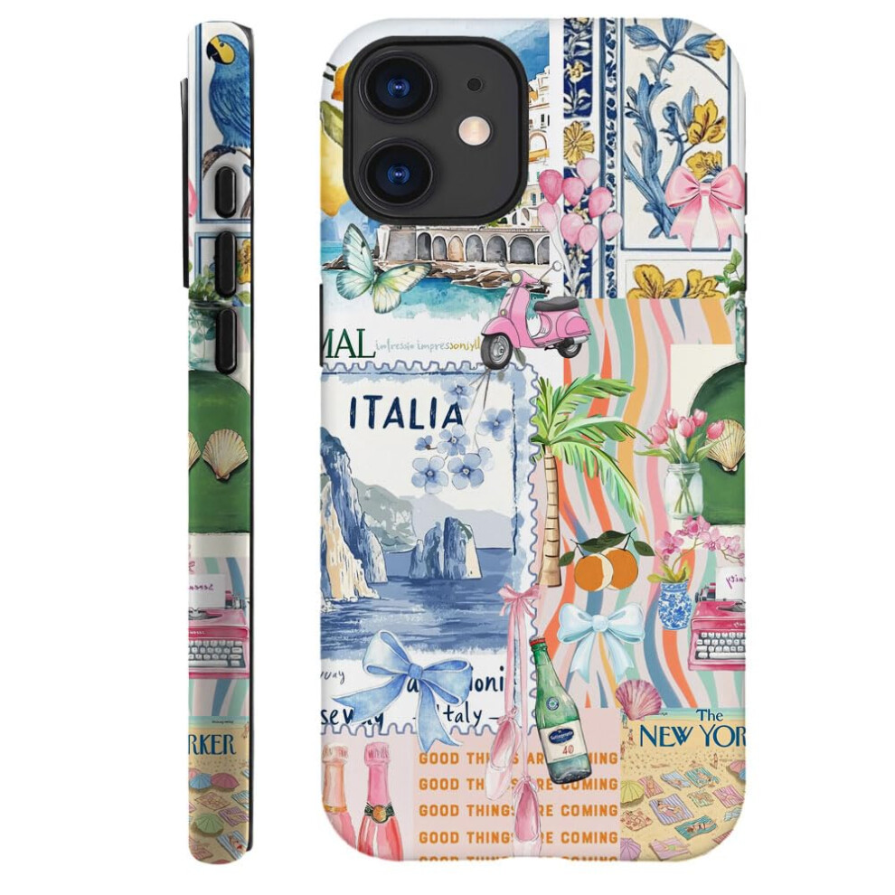 Shockproof Iphone 11 Case For Women, Bow Beach Landscape Collage, Matte Antislip Duallayer Protection 9351714551151