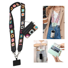 Phone Lanyard Crossbody with Detachable Zippered Pouch, Hands Cell Phone Strap with Wallet for Women