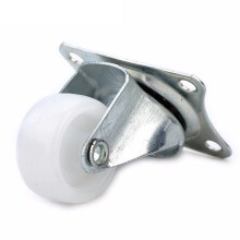 4Pcs 1.5 Inch White Nylon Swivel Casters Wheels for Furniture, Smooth Quiet Rolling Dual Bearings