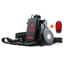 USB Rechargeable Running Chest Light with Front and Rear LEDs, Adjustable Strap, IP65 Water Resistant Safety Light for Night Jogging