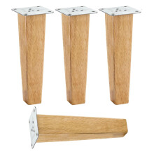 4 Pcs Solid Wood Tapered Furniture Legs 20cm, Heavy Duty Sofa Legs Replacement, Non‑Slip Floor Protection, Easy Installation, Natural Finish