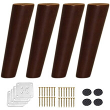 Furniture Legs 4pcs Solid Oak Wood Table Legs Mid Century Modern Design Replacement Furniture Feet with Screws