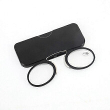 (250 degree, black) Portable Clip Nose Mini Reading Glasses With Nose Clip Men Women Readers Prescription Legless Eyeglasses 1.0 1.5 2.0 2.5 3.0 3.5