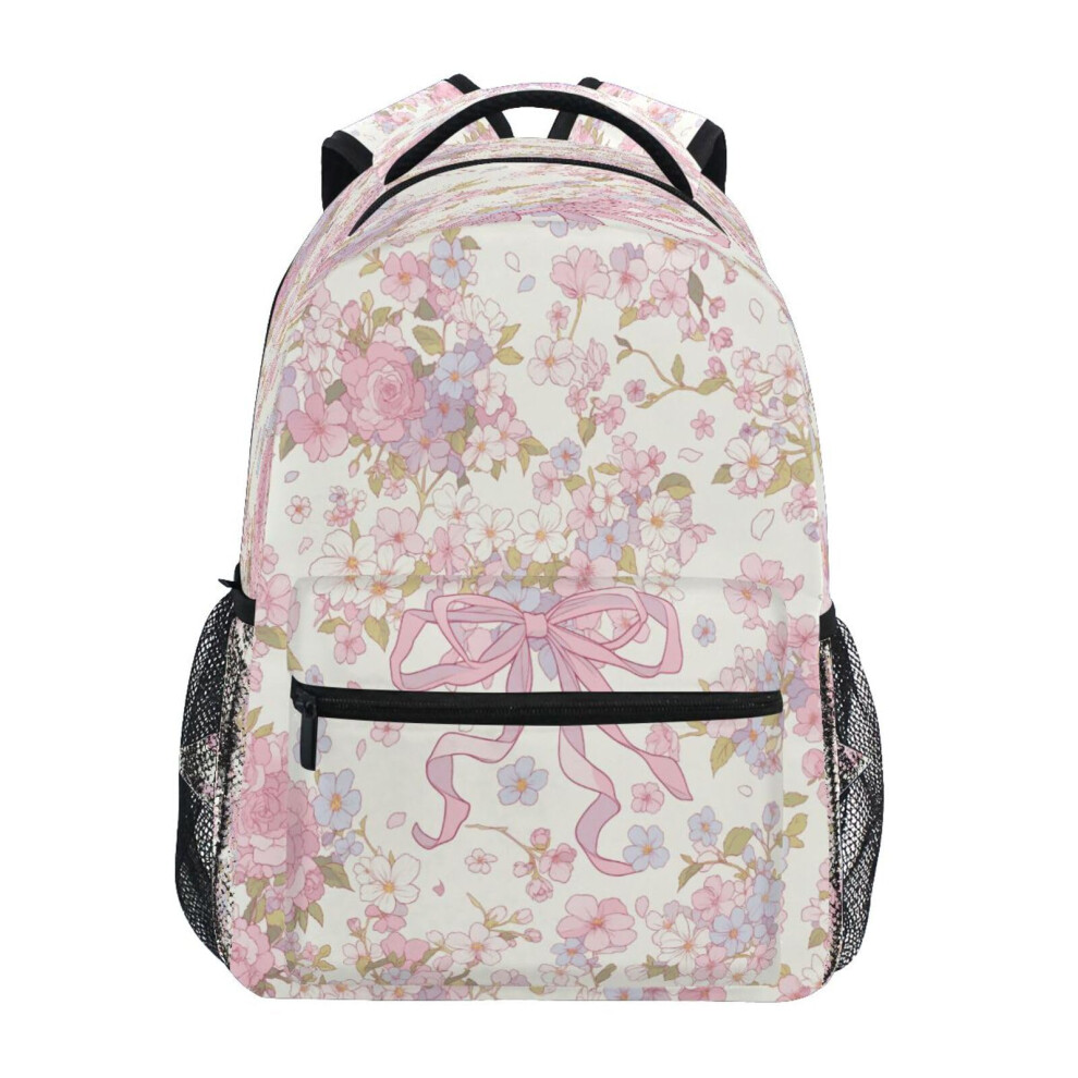 Cherry With Bow Waterproof Laptop Backpack 18L Travel Daypack, Lightweight Durable Design 9351714551540