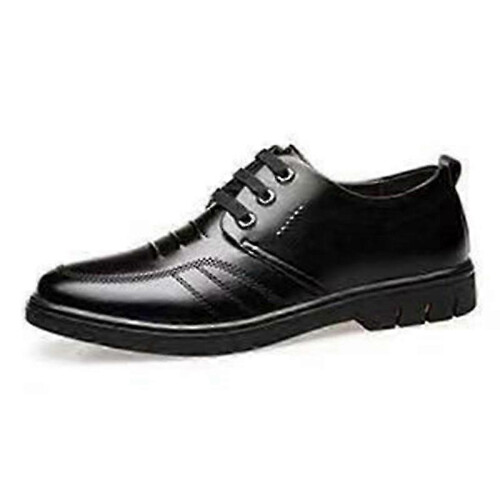 (40, Black) Men's Low British Leather Shoes zZ