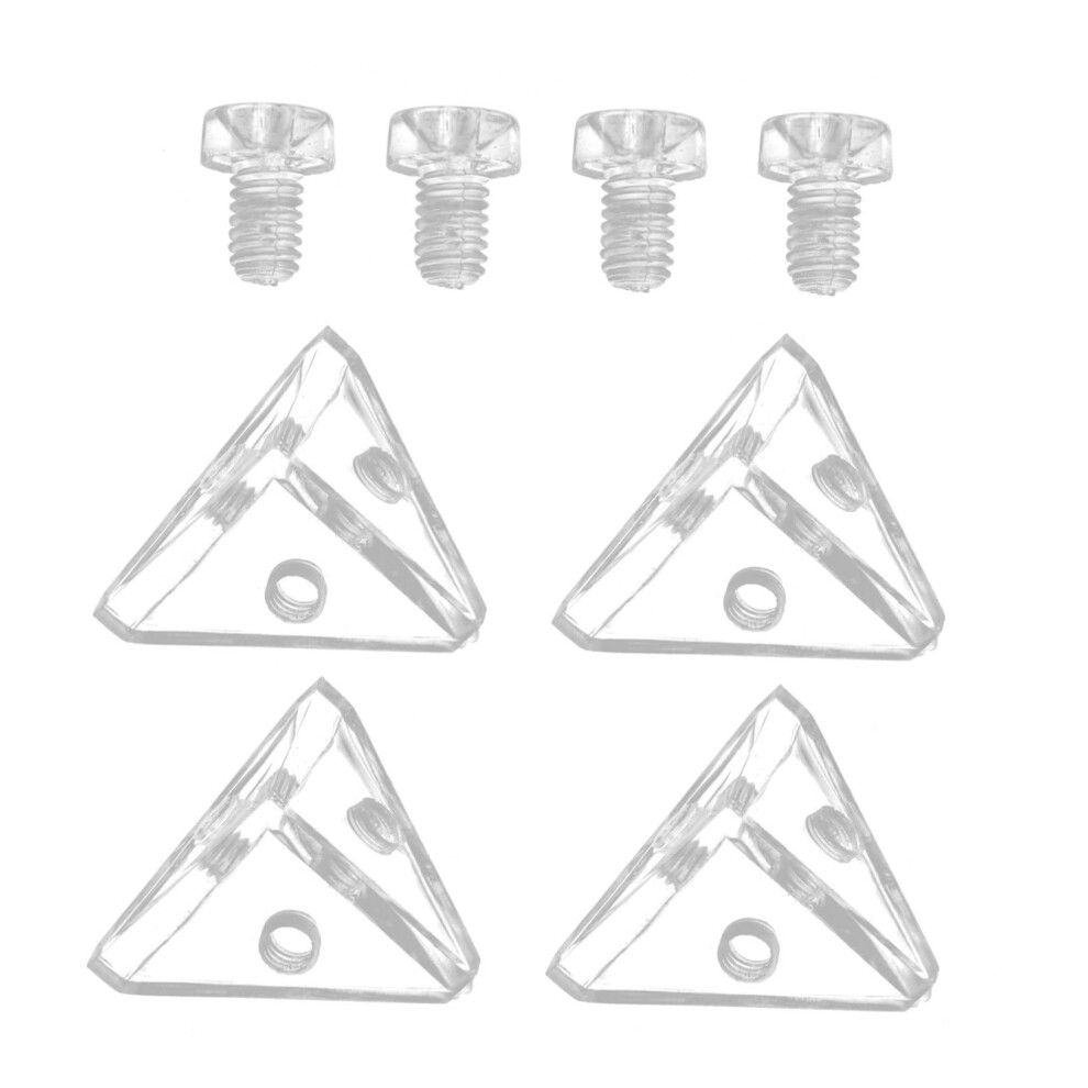 Acrylic Corner Shelf Brackets 4 Sets, Clear Acrylic Shelf Supports With Reliable Stable Connection 9330225403678