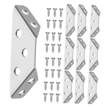 10pcs Stainless Steel Corner Brackets Heavy Duty Shelf Supports for Cabinets and Furniture Easy Installation