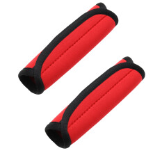 2pcs Red Neoprene Luggage Handle Wraps, Soft Padded Suitcase Handle Covers with Comfort Grip and Bright Color Identifier