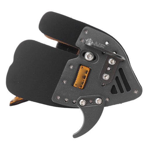 Archery Finger Tab M Black/Gray Leather-Aluminium