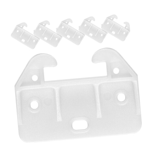 6pcs Plastic Center Mount Drawer Guide Brackets for Smooth Alignment and Stable Cabinet Slides White