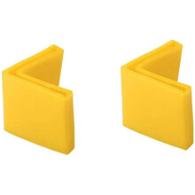 63mm L‑Shaped PVC Furniture Leg Protectors Yellow 2 Pcs, Floor Protection and Noise Reduction Pads