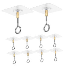 12pcs Adhesive Ceiling Hooks for Hanging Plants, Heavy Duty NoDrill Hooks for Home Decor