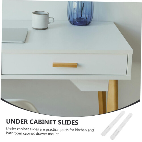 2pcs Silent Soft Close Under Cabinet Drawer Slides with Durable Plastic Glides for Kitchen 2