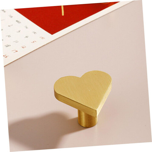 Heart Shaped Brass Cabinet Knobs Gold Drawer Pulls for Dresser Kitchen Wardrobe, Elegant Durable Design 1