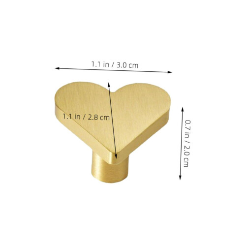 Heart Shaped Brass Cabinet Knobs Gold Drawer Pulls for Dresser Kitchen Wardrobe, Elegant Durable Design 2
