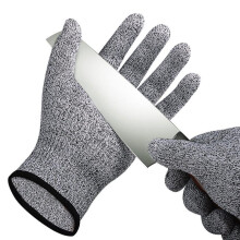 Level 5 Cut Resistant Work Gloves Food Grade Material NonSlip Grip Durable Stretch Fit (Black, L)