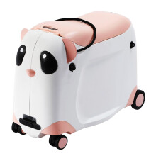 3 in 1 Kids Ride On Suitcase with Ergonomic Saddle Seat, Smooth Rolling Wheels and Durable Alloy Handle, Pink Carry On Luggage
