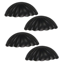 4pcs Vintage Brass Shell Cabinet Knobs and Drawer Handles for Kitchen Cabinets Dresser Furniture