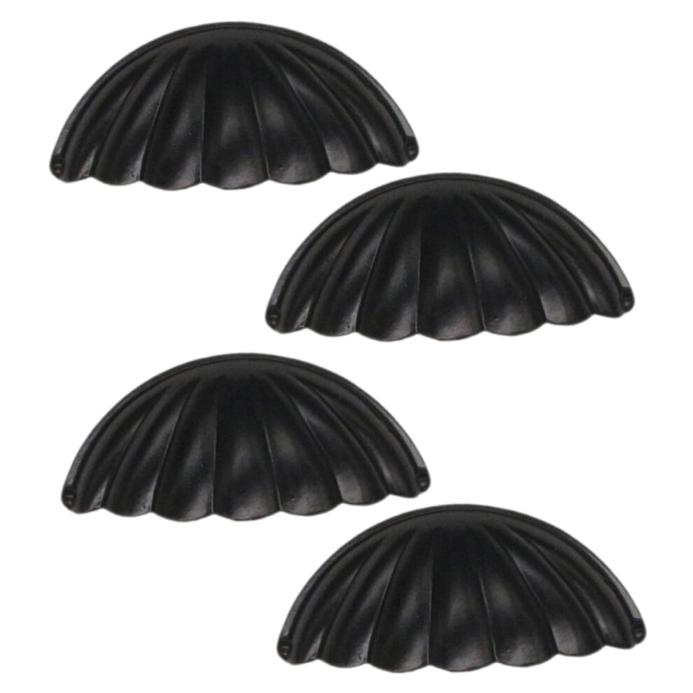 4Pcs Vintage Brass Shell Cabinet Knobs And Drawer Handles For Kitchen Cabinets Dresser Furniture 9771547926801