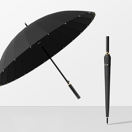 Golf Umbrella 45 Inch Large Windproof Double Canopy UV Protection 50+ Automatic Open Black Pro