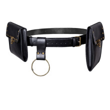 Leather Belt Pouch Vintage Brown Waist Bag with Adjustable 50Inch Belt for Renaissance Cosplay and LARP