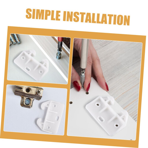 6pcs Plastic Center Mount Drawer Guide Brackets for Smooth Alignment and Stable Cabinet Slides White 1