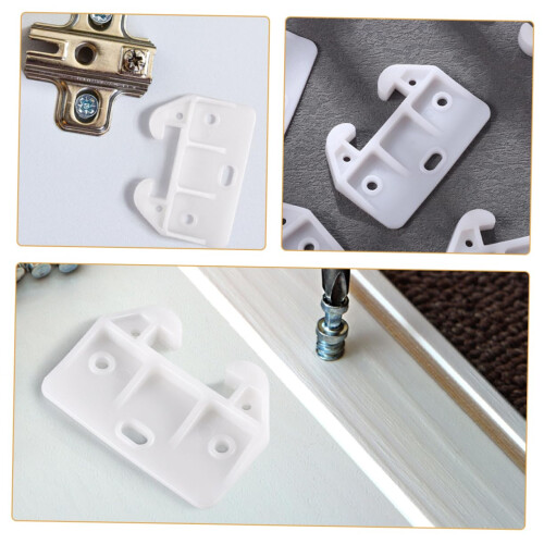 6pcs Plastic Center Mount Drawer Guide Brackets for Smooth Alignment and Stable Cabinet Slides White 2