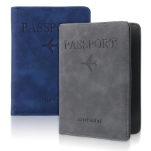 RFID Passport Holder Leather Wallet with Card Slots and Elastic Closure, Waterproof Travel Organizer for Men and Women