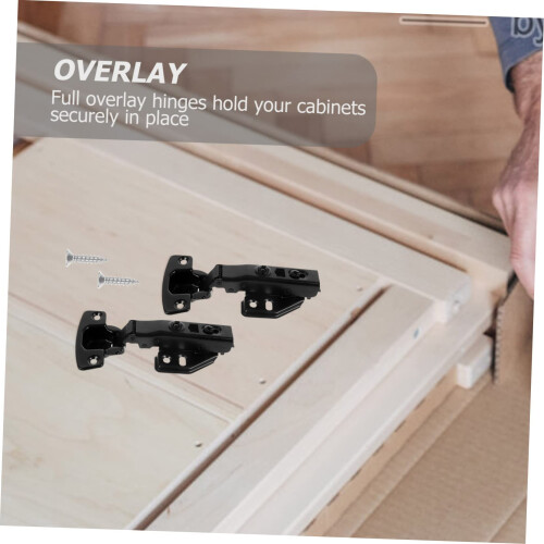 2pcs Soft Close Concealed Cabinet Hinges for Kitchen Doors, Black Finish, Compact Frameless Design 2