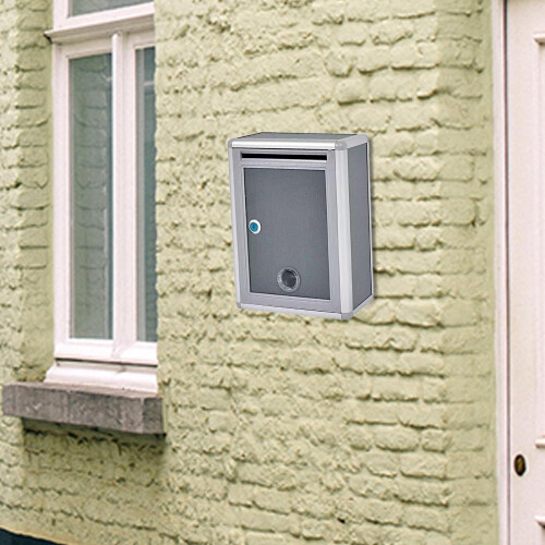 Wall Mounted Locking Mailbox Large Capacity Weatherproof Metal Mail Box with Key Lock 1