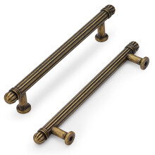 Antique Brass Cabinet Handles 5 Inch Center to Center, Vintage Drawer Pulls Pack of 10, Durable Zinc Alloy