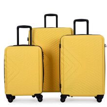 Yellow Hard Shell Luggage Set 3 Piece with 360 Spinner Wheels, TSA Lock and Telescoping Handle